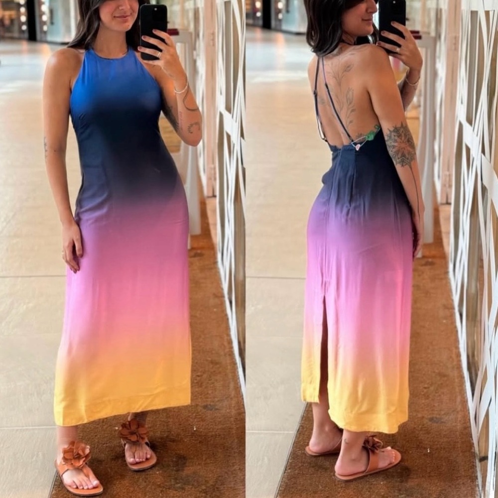 FARM Rio Ombre Long Dress Size M - Picture 5 of 12